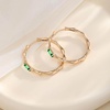 image:imageEVEVIC Austrian Crystal Lightweight Bamboo Gold Hoop Earrings for Women 14K Rose Gold Plated Hypoallergenic Earring Jewelry GiftGreen