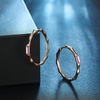 image:imageEVEVIC Austrian Crystal Lightweight Bamboo Gold Hoop Earrings for Women 14K Rose Gold Plated Hypoallergenic Earring Jewelry GiftPink