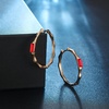 image:imageEVEVIC Austrian Crystal Lightweight Bamboo Gold Hoop Earrings for Women 14K Rose Gold Plated Hypoallergenic Earring Jewelry GiftRed