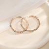 image:imageEVEVIC Austrian Crystal Lightweight Champagne Gold Hoop Earrings for Women Trendy 14K Gold Plated Hoops Earring Jewelry GiftDark Blue