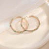 image:imageEVEVIC Austrian Crystal Lightweight Champagne Gold Hoop Earrings for Women Trendy 14K Gold Plated Hoops Earring Jewelry GiftFern Green