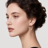 image:imageEVEVIC Austrian Crystal Lightweight Champagne Gold Hoop Earrings for Women Trendy 14K Gold Plated Hoops Earring Jewelry GiftFern Green