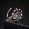 image:imageEVEVIC Austrian Crystal Lightweight Champagne Gold Hoop Earrings for Women Trendy 14K Gold Plated Hoops Earring Jewelry GiftPink