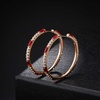 image:imageEVEVIC Austrian Crystal Lightweight Champagne Gold Hoop Earrings for Women Trendy 14K Gold Plated Hoops Earring Jewelry GiftRed