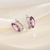 image:imageEVEVIC Austrian Crystal Marquise Leverback Drop Earrings for Women Trendy 14K White Gold Plated Hypoallergenic Dangle Earring Jewelry GiftAntique Pink