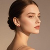 image:imageEVEVIC Austrian Crystal Marquise Leverback Drop Earrings for Women Trendy 14K White Gold Plated Hypoallergenic Dangle Earring Jewelry GiftRed