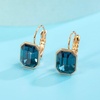 image:imageEVEVIC Austrian Crystal Octagon Pendant Necklaces Earrings Set for Women 14K Gold Plated Hypoallergenic Fashion Jewelry Sets Dark Blue