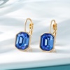 image:imageEVEVIC Austrian Crystal Octagon Pendant Necklaces Earrings Set for Women 14K Gold Plated Hypoallergenic Fashion Jewelry Sets Royal Blue
