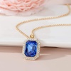 image:imageEVEVIC Austrian Crystal Octagon Pendant Necklaces Earrings Set for Women 14K Gold Plated Hypoallergenic Fashion Jewelry Sets Royal Blue