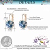 image:imageEVEVIC Austrian Crystal Rhinestone Leverback Drop Earrings and Bracelet Set for Women 14K Gold Plated Dainty Colorful Charm Jewelry Gift Blue