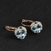 image:imageEVEVIC Austrian Crystal Rhinestone Leverback Drop Earrings and Bracelet Set for Women 14K Gold Plated Dainty Colorful Charm Jewelry Gift Blue