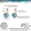 image:imageEVEVIC Austrian Crystal Rhinestone Leverback Drop Earrings and Bracelet Set for Women 14K Gold Plated Dainty Colorful Charm Jewelry Gift Blue Green