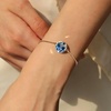 image:imageEVEVIC Austrian Crystal Rhinestone Stud Earrings and Bracelet for Women 14K Gold Plated Dainty Colorful Charm Jewelry Gift Blue