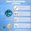 image:imageEVEVIC Austrian Crystal Square Cilp On Earrings for Women 14K Gold Plated Non Pierced for Sensitive Ears Jewelry Gifts for AnniversaryAqua Blue