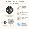 image:imageEVEVIC Austrian Crystal Square Cilp On Earrings for Women 14K Gold Plated Non Pierced for Sensitive Ears Jewelry Gifts for AnniversaryBlack