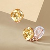 image:imageEVEVIC Austrian Crystal Square Cilp On Earrings for Women 14K Gold Plated Non Pierced for Sensitive Ears Jewelry Gifts for AnniversaryChampagne