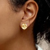 image:imageEVEVIC Austrian Crystal Square Cilp On Earrings for Women 14K Gold Plated Non Pierced for Sensitive Ears Jewelry Gifts for AnniversaryChampagne