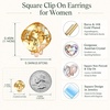 image:imageEVEVIC Austrian Crystal Square Cilp On Earrings for Women 14K Gold Plated Non Pierced for Sensitive Ears Jewelry Gifts for AnniversaryChampagne