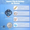 image:imageEVEVIC Austrian Crystal Square Cilp On Earrings for Women 14K Gold Plated Non Pierced for Sensitive Ears Jewelry Gifts for AnniversaryDenim Blue