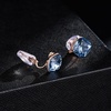 image:imageEVEVIC Austrian Crystal Square Cilp On Earrings for Women 14K Gold Plated Non Pierced for Sensitive Ears Jewelry Gifts for AnniversaryDenim Blue