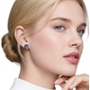 image:imageEVEVIC Austrian Crystal Square Cilp On Earrings for Women 14K Gold Plated Non Pierced for Sensitive Ears Jewelry Gifts for AnniversaryDenim Blue