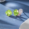 image:imageEVEVIC Austrian Crystal Square Cilp On Earrings for Women 14K Gold Plated Non Pierced for Sensitive Ears Jewelry Gifts for AnniversaryFern Green