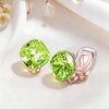 image:imageEVEVIC Austrian Crystal Square Cilp On Earrings for Women 14K Gold Plated Non Pierced for Sensitive Ears Jewelry Gifts for AnniversaryFern Green