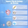 image:imageEVEVIC Austrian Crystal Square Cilp On Earrings for Women 14K Gold Plated Non Pierced for Sensitive Ears Jewelry Gifts for AnniversaryPink