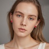 image:imageEVEVIC Austrian Crystal Square Cilp On Earrings for Women 14K Gold Plated Non Pierced for Sensitive Ears Jewelry Gifts for AnniversaryRed
