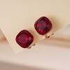 image:imageEVEVIC Austrian Crystal Square Cilp On Earrings for Women 14K Gold Plated Non Pierced for Sensitive Ears Jewelry Gifts for AnniversaryRed