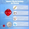 image:imageEVEVIC Austrian Crystal Square Cilp On Earrings for Women 14K Gold Plated Non Pierced for Sensitive Ears Jewelry Gifts for AnniversaryRed