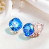 image:imageEVEVIC Austrian Crystal Square Cilp On Earrings for Women 14K Gold Plated Non Pierced for Sensitive Ears Jewelry Gifts for AnniversarySapphire