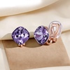 image:imageEVEVIC Austrian Crystal Square Cilp On Earrings for Women 14K Gold Plated Non Pierced for Sensitive Ears Jewelry Gifts for AnniversaryTanzanite