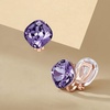 image:imageEVEVIC Austrian Crystal Square Cilp On Earrings for Women 14K Gold Plated Non Pierced for Sensitive Ears Jewelry Gifts for AnniversaryTanzanite