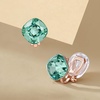 image:imageEVEVIC Austrian Crystal Square Cilp On Earrings for Women 14K Gold Plated Non Pierced for Sensitive Ears Jewelry Gifts for AnniversaryTeal