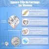 image:imageEVEVIC Austrian Crystal Square Cilp On Earrings for Women 14K Gold Plated Non Pierced for Sensitive Ears Jewelry Gifts for AnniversaryWhite Clear