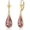 image:imageEVEVIC Austrian Crystal Teardrop Leverback Dangle Drop Earrings for Women 14K Gold Plated Hypoallergenic Jewelry GiftAntique Pink