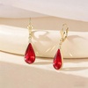 image:imageEVEVIC Austrian Crystal Teardrop Leverback Dangle Drop Earrings for Women 14K Gold Plated Hypoallergenic Jewelry GiftRed