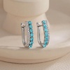 image:imageEVEVIC Austrian Crystal U Shaped Huggie Earrings for Women14K White Gold Plated Hypoallergenic Small Hoop Earring Jewelry GiftsAquamarine