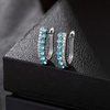 image:imageEVEVIC Austrian Crystal U Shaped Huggie Earrings for Women14K White Gold Plated Hypoallergenic Small Hoop Earring Jewelry GiftsAquamarine
