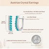 image:imageEVEVIC Austrian Crystal U Shaped Huggie Earrings for Women14K White Gold Plated Hypoallergenic Small Hoop Earring Jewelry GiftsAquamarine