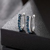 image:imageEVEVIC Austrian Crystal U Shaped Huggie Earrings for Women14K White Gold Plated Hypoallergenic Small Hoop Earring Jewelry GiftsDark Blue