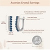 image:imageEVEVIC Austrian Crystal U Shaped Huggie Earrings for Women14K White Gold Plated Hypoallergenic Small Hoop Earring Jewelry GiftsDark Blue