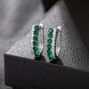 image:imageEVEVIC Austrian Crystal U Shaped Huggie Earrings for Women14K White Gold Plated Hypoallergenic Small Hoop Earring Jewelry GiftsEmerald Green