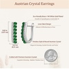 image:imageEVEVIC Austrian Crystal U Shaped Huggie Earrings for Women14K White Gold Plated Hypoallergenic Small Hoop Earring Jewelry GiftsEmerald Green