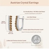 image:imageEVEVIC Austrian Crystal U Shaped Huggie Earrings for Women14K White Gold Plated Hypoallergenic Small Hoop Earring Jewelry GiftsLight Topaz