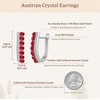 image:imageEVEVIC Austrian Crystal U Shaped Huggie Earrings for Women14K White Gold Plated Hypoallergenic Small Hoop Earring Jewelry GiftsRed