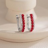 image:imageEVEVIC Austrian Crystal U Shaped Huggie Earrings for Women14K White Gold Plated Hypoallergenic Small Hoop Earring Jewelry GiftsRed