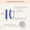 image:imageEVEVIC Austrian Crystal U Shaped Huggie Earrings for Women14K White Gold Plated Hypoallergenic Small Hoop Earring Jewelry Giftsbermuda blue