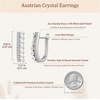 image:imageEVEVIC Austrian Crystal U Shaped Huggie Earrings for Women14K White Gold Plated Hypoallergenic Small Hoop Earring Jewelry Giftswhite clear